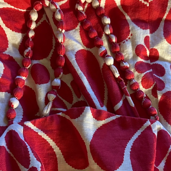 FARM Rio Palermo Red Linen Midi Dress Mididress Size S - Picture 5 of 7